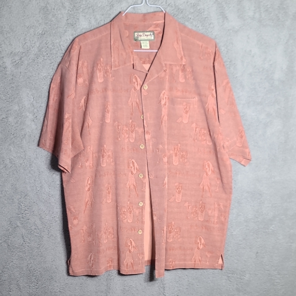 Big Dogs Salmon Silk Resort Wear Shirt XL